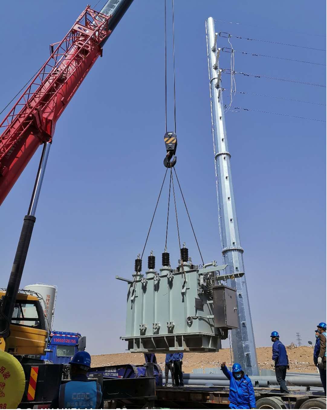 1587099274866736RJZf.jpg 國源公司榆林生活垃圾發電項目主變壓器成功就位 (1).jpg